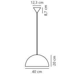 Nordlux Modern Indoor Pendant Light White Metal E27 Dome Shade - Mains Powered, IP20 40cm - thumbnail 9