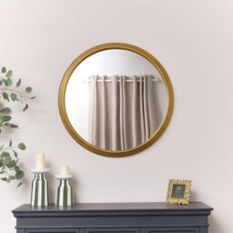 Melody Maison Large Gold Round Stepped Wall Mirror - 80cm X 80cm - Size: 80 cm X 80 cm - thumbnail 3