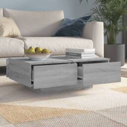 Berkfield Home Decorative Coffee Table Grey Sonoma 90x60x31 cm Engineered Wood - Size: 90 x 60 x 31 cm - thumbnail 7