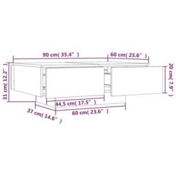 Berkfield Home Decorative Coffee Table Grey Sonoma 90x60x31 cm Engineered Wood - Size: 90 x 60 x 31 cm - thumbnail 9