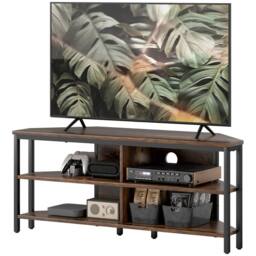 STILVORA Corner TV Unit with Storage, Rustic Brown - thumbnail 5