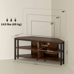 STILVORA Corner TV Unit with Storage, Rustic Brown - thumbnail 3