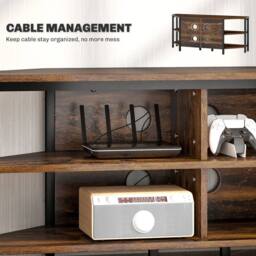 STILVORA Corner TV Unit with Storage, Rustic Brown - thumbnail 8