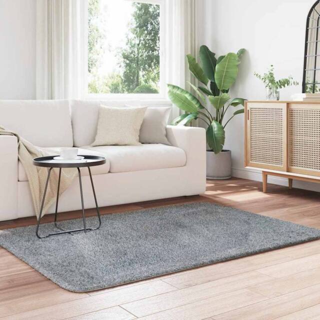 Berkfield Home Shaggy Rug High Pile NAVARRA Light Grey 120x170 cm Polyester - Size: Medium - image 1