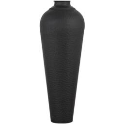 Lemon Pavilion Furniture and Decor Medium Hammered Vase with Lid - L31 x W31 x H80 cm - Matt Black Finish