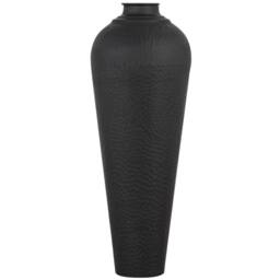 Lemon Pavilion Furniture and Decor Medium Hammered Vase with Lid - L31 x W31 x H80 cm - Matt Black Finish - thumbnail 3