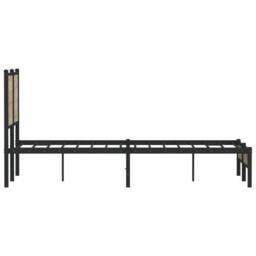 Berkfield Home Metal Bed Frame without Mattress Sonoma Oak 120x190 cm Small Double in Brown - thumbnail 6