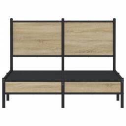 Berkfield Home Metal Bed Frame without Mattress Sonoma Oak 120x190 cm Small Double in Brown - thumbnail 5