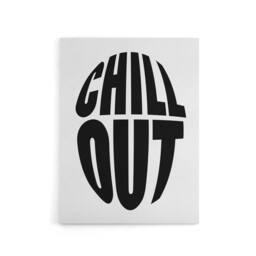 "Artery8 Chill Out Fun Bold Simple Typography Design Canvas Wall Art Print in White - Size: W24"" x H32""" - thumbnail 1