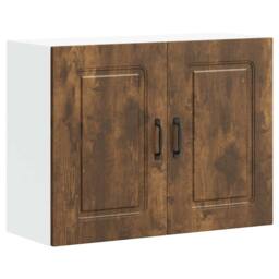 Berkfield Home Kitchen Wall Cabinet Kalmar Smoked Oak Engineered Wood in Brown - thumbnail 2