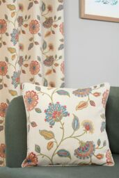 Sundour Shelley Faux Embroidery Eyelet Curtains in Beige - Size: 168 cm width x 137 cm drop - thumbnail 4
