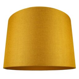 Happy Homewares Contemporary & Sleek Linen Fabric Lampshade in Mustard - Size: 6 inches