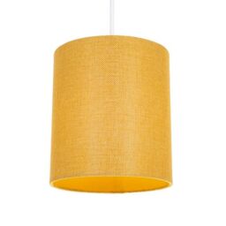 Happy Homewares Contemporary & Sleek Linen Fabric Lampshade in Mustard - Size: 6 inches - thumbnail 2