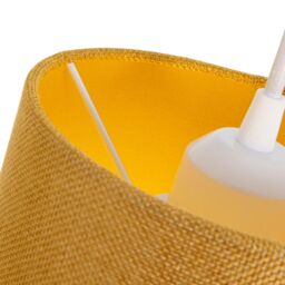 Happy Homewares Contemporary & Sleek Linen Fabric Lampshade in Mustard - Size: 6 inches - thumbnail 3