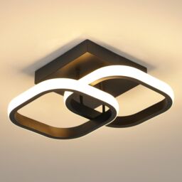 COMELY Ceiling Light Square Modern LED, Small Ceiling Lamp, 22W, 3000K, Black - thumbnail 1