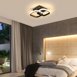COMELY Ceiling Light Square Modern LED, Small Ceiling Lamp, 22W, 3000K, Black - thumbnail 4