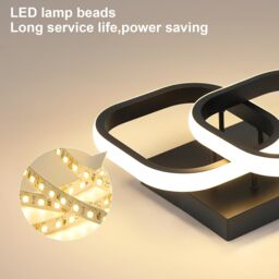 COMELY Ceiling Light Square Modern LED, Small Ceiling Lamp, 22W, 3000K, Black - thumbnail 7