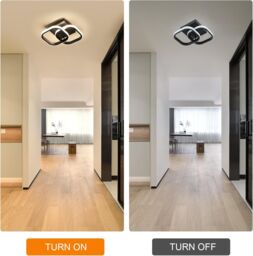 COMELY Ceiling Light Square Modern LED, Small Ceiling Lamp, 22W, 3000K, Black - thumbnail 6