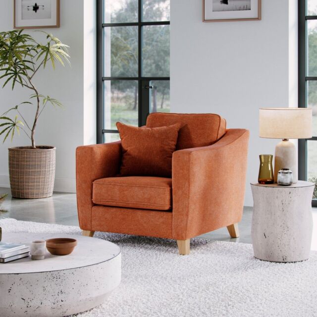 The Great Sofa Company Jackson Chenille Fabric Armchair in Terracotta - image 1