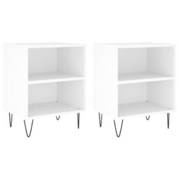 Berkfield Home Bedside Cabinets 2 pcs White 40x30x50 cm Engineered Wood - Size: 40 x 30 x 50 cm - thumbnail 2