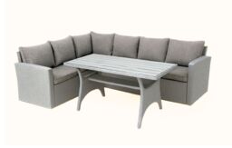 Mint Outdoor Stockholm Outdoor Lounge Set- 6 Seats Removable Cushions Garden Rattan- Grey - thumbnail 2