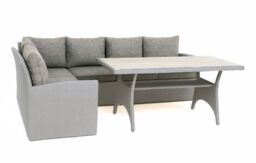 Mint Outdoor Stockholm Outdoor Lounge Set- 6 Seats Removable Cushions Garden Rattan- Grey - thumbnail 3
