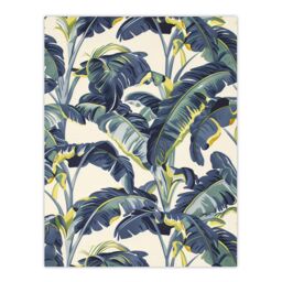 "Artery8 Banana Plant Artwork Leaves Foliage Tropical Wall Art Print in Blue - Size: W12"" x H16""" - thumbnail 1