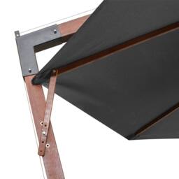Berkfield Home Hanging Parasol with Pole Anthracite 3.5x2.9 m Solid Fir Wood in Black - thumbnail 6