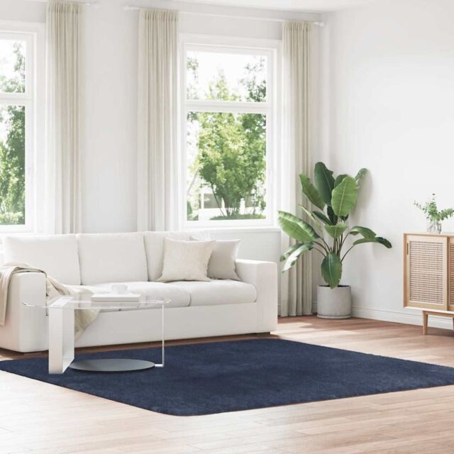 Berkfield Home Shaggy Rug High Pile NAVARRA Navy 240x240 cm Polyester in Blue - Size: Medium - image 1