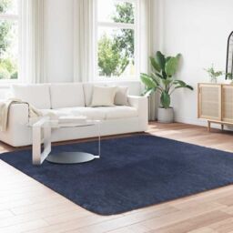 Berkfield Home Shaggy Rug High Pile NAVARRA Navy 240x240 cm Polyester in Blue - Size: Medium - thumbnail 3