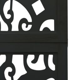 Berkfield Home Room Divider 5 Panels Black Solid Wood Paulownia - thumbnail 6