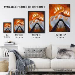 "Artery8 Mountain & Sky Abstract Landscape Dove Wall Art Poster Print - Size: W18"" x H24""" - thumbnail 3