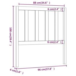 Berkfield Home Beautiful Bed Headboard Grey 96x4x100 cm Solid Wood Pine - Size: 96 x 4 x 100 cm - thumbnail 6