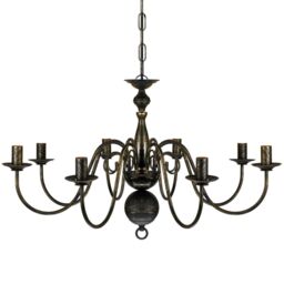 Berkfield Home Antique Black Metal Chandelier 8 x E14 Bulbs - thumbnail 3