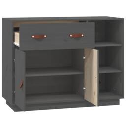 Berkfield Home Sideboard Grey 98.5x40x75 cm Solid Wood Pine - thumbnail 7