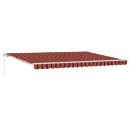 Berkfield Home Manual Retractable Awning Orange & Brown 450x350 cm - thumbnail 1
