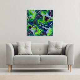 Benjamin Tate Design hand drawn exotic plants (Canvas Print) / 61 x 61 x 4cm in Natural - Size: 61 x 61 x 4 cm - thumbnail 1