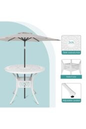 Garden Sanctuary Vintage Round Cast Aluminum Garden Bistro Table in Beige - thumbnail 5