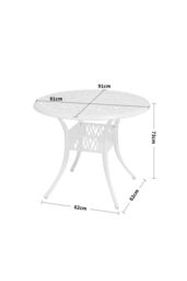 Garden Sanctuary Vintage Round Cast Aluminum Garden Bistro Table in Beige - thumbnail 6