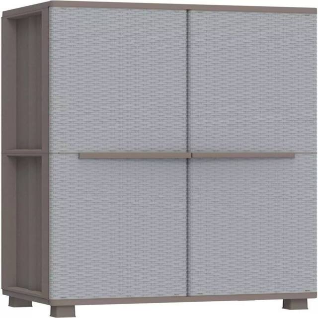 Havendro 2 Door Storage Cabinet with 3 Internal Shelves in Grey - image 1