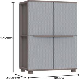 Havendro 2 Door Storage Cabinet with 3 Internal Shelves in Grey - thumbnail 2