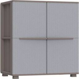 Havendro 2 Door Storage Cabinet with 3 Internal Shelves in Grey - thumbnail 1