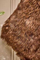 Dibor Set of 4 Traditional Beresford Dark Brown Faux Fur Christmas Stocking in Grey - Size: 4 Pack - thumbnail 3