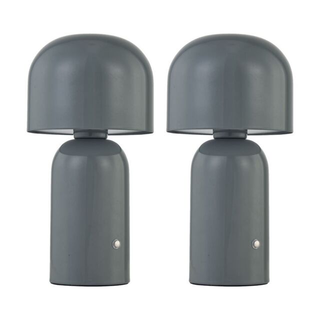 First Choice Lighting Christina - Grey LED Rechargeable Touch Table Lamps Twin Pack - image 1