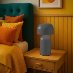 First Choice Lighting Christina - Grey LED Rechargeable Touch Table Lamps Twin Pack - thumbnail 5