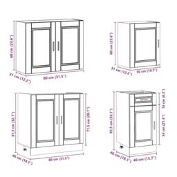 Berkfield Home Elegant 7 Piece Kitchen Cabinet Set Kalmar Old Wood Engineered Wood in Brown - thumbnail 9