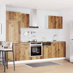Berkfield Home Elegant 7 Piece Kitchen Cabinet Set Kalmar Old Wood Engineered Wood in Brown - thumbnail 1
