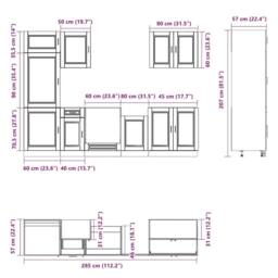 Berkfield Home Elegant 7 Piece Kitchen Cabinet Set Kalmar Old Wood Engineered Wood in Brown - thumbnail 8