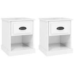 Berkfield Home Bedside Cabinets 2 pcs High Gloss White 39x39x47.5 cm Engineered Wood - thumbnail 2