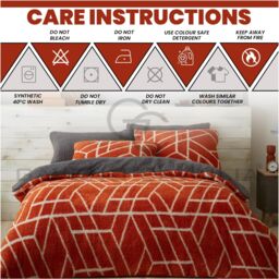 GAVENO CAVAILIA Ely Geo Printed Duvet Cover in Burnt Orange - Size: Double - thumbnail 5